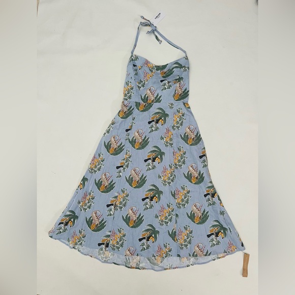 Reformation Dresses & Skirts - NWT Reformation Jana in Yucatan Toucan Snake Linen Tie Back Midi Dress 12 $218